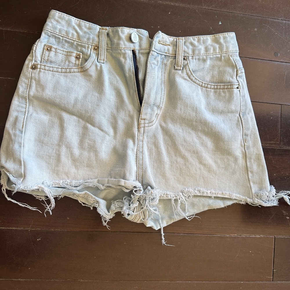 High Rise Denim Cutoff Shorts